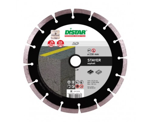 Алмазные диски для УШМ (болгарки) 1A1RSS/C3-H 230×2,6/1,8×10×22,23-16 Stayer