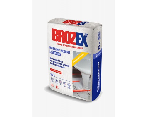 Наливной пол самонивелируюшийся BROZEX НИВЕЛИР МЕДИУМ NF415, 20 кг