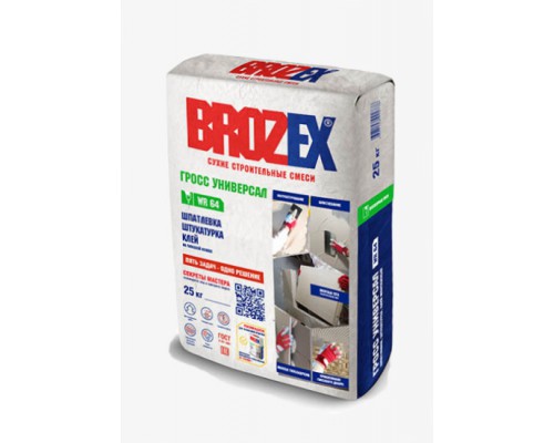 Шпатлевка гипсовая BROZEX ГРОС УНИВЕРСАЛ WR 64, 25 кг