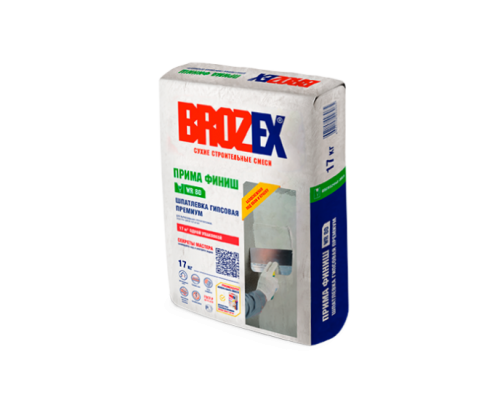 Шпатлевка гипсовая BROZEX ПРИМА ФИНИШ WR 80, 17 кг