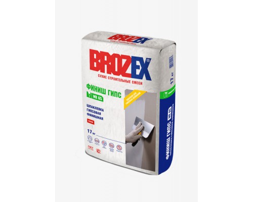 Шпатлёвка финишная гипсовая BROZEX ФИНИШ ГИПС WR65, 17 кг